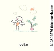 Money Tree Clipart K13570861 Fotosearch - money tree and angel illustration